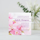 Pomme rose Blossoms Anniversaire Fête Invitation (Debout devant)
