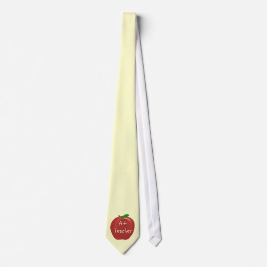 Pomme rouge, A+ cravates enseignant, pomme simple (Devant)
