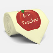 Pomme rouge, A+ cravates enseignant, pomme simple (Roulé)