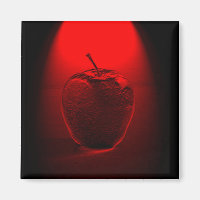 Pomme rouge cristallisée Magnet Carré 2 pouces