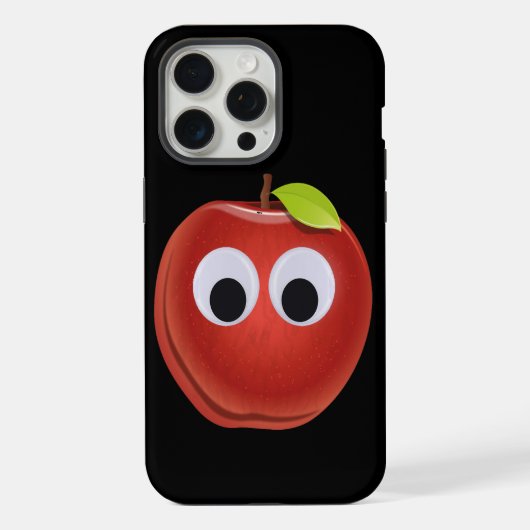 Pomme rouge drôle avec des yeux Google (Verso)