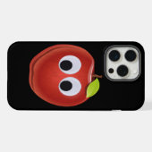 Pomme rouge drôle avec des yeux Google (Verso Horizontal)