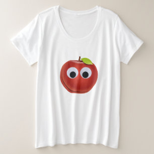 Pomme rouge drôle avec yeux de googly
