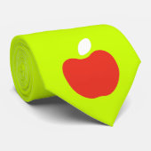 pomme rouge en cravate jaune néon (Roulé)