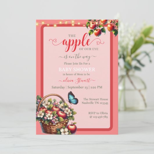 Pomme rouge Plaid de mon oeil bébé invitations dou (Debout devant)