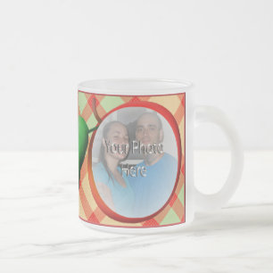 Pomme Rouge Plaid Photo Mug personnalisable