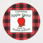 Pomme Sauce cannelle conserve Plaid C Étiquette al (Design 1)