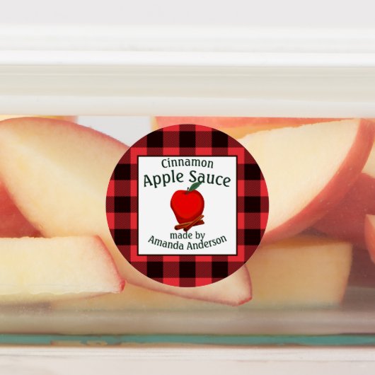 Pomme Sauce cannelle conserve Plaid C Étiquette al (Apposé)