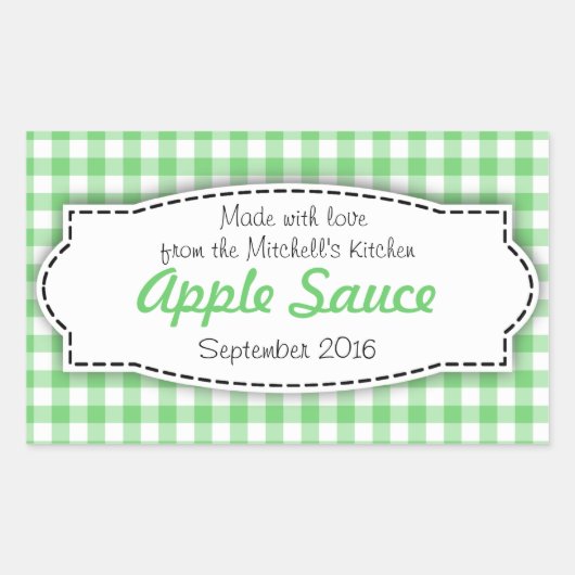 Pomme Sauce confit étiquette de nourriture verte a (Devant)