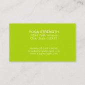Pomme vert Beige Yoga Force Carte de visite (Dos)
