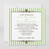 Pomme Vert, Brown, Blancs Parchemins Invitation (Dos)