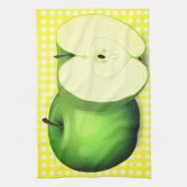 Pomme verte et serviette de cuisine Jaune (Vertical)