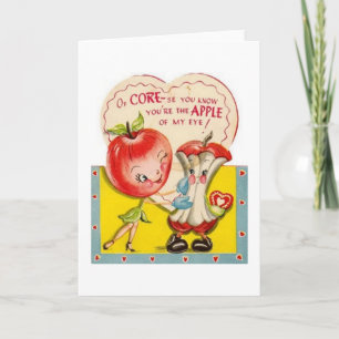 Pomme vintage de mon oeil Carte Saint Valentin