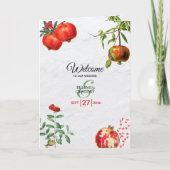 Pommegranate Mediterrane Wedding Order of Service Programma (Voorkant)