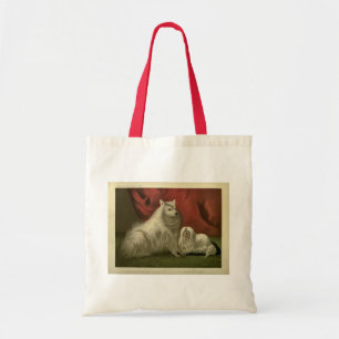 pommeraanse en maltese honden tote bag