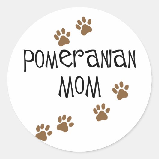 Pommeraanse mam ronde sticker (Voorkant)