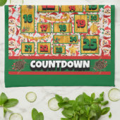 Pommeren Aftellen van Kerstmis-advent Calendar Dog Theedoek (Gevouwen)