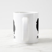 Pommeren Black Dog Silhouettes met aangepaste teks Jumbo Beker (Achterkant)