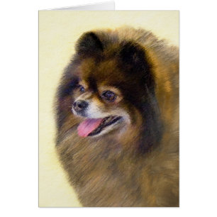Pommeren Black en Tan Painting Original Dog Art