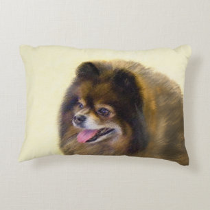Pommeren Black en Tan Painting Original Dog Art Accent Kussen