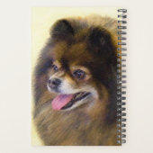 Pommeren Black en Tan Painting Original Dog Art Planner