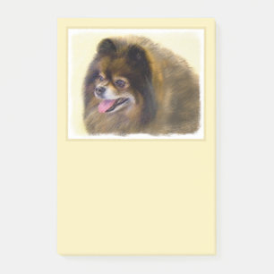 Pommeren Black en Tan Painting Original Dog Art Post-it® Notes