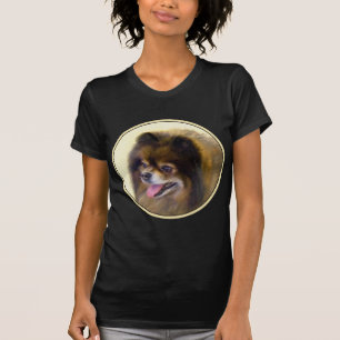 Pommeren Black en Tan Painting Original Dog Art T-shirt
