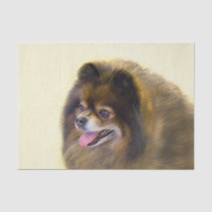 Pommeren Black en Tan Painting Original Dog Art Tissuepapier