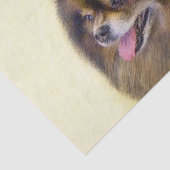 Pommeren Black en Tan Painting Original Dog Art Tissuepapier (Detail)
