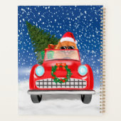 Pommeren die met sneeuwkerst rijden planner (Achterkant)