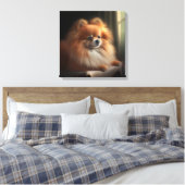Pommeren Dog Cute Portrait Canvas Afdruk (Insitu (Slaapkamer))