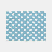 Pommeren Dog Silhouettes Pattern White en Blue Fleece Deken (Voorkant (Horizontaal))