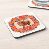 Pommeren Floral Bier Onderzetter (Linkerzijde)