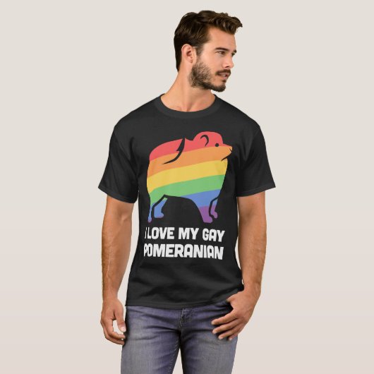 Pommeren Funny Gay Dog Lgbt Pride T-shirt (Voorkant volledig)