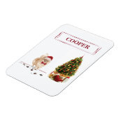 Pommeren Funny-kersthond met boom Magneet (Linkerzijde)