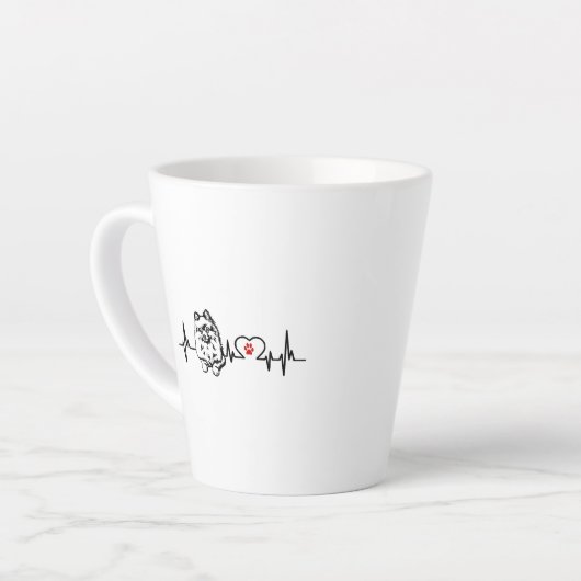Pommeren hartslag hartlijn latte mok (Linkerhoek)