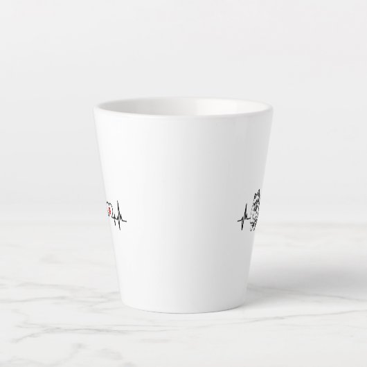 Pommeren hartslag hartlijn latte mok (Voorkant)