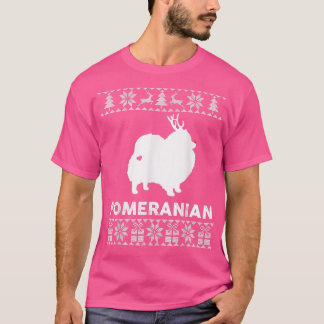 Pommeren Hondenliefhebber Xmas render Ugly Kerstmi T-shirt