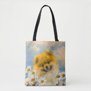 Pommeren in Daisies schilderen - Oorspronkelijke h Draagtas