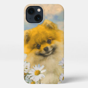 Pommeren in Daisies schilderen - Oorspronkelijke h iPhone 13 Hoesje