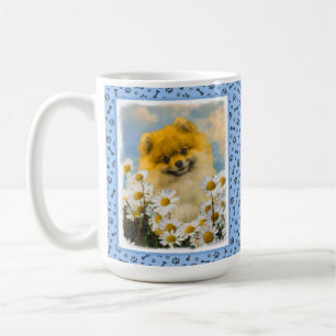 Pommeren in Daisies schilderen - Oorspronkelijke h Koffiemok