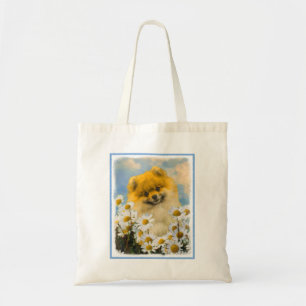 Pommeren in Daisies schilderen - Oorspronkelijke h Tote Bag