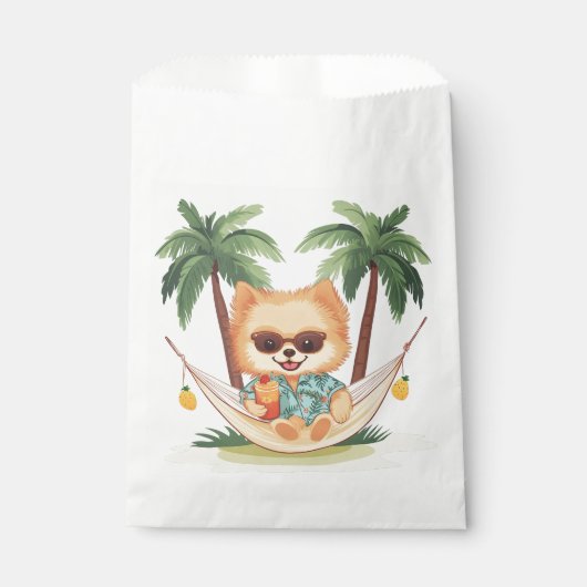 Pommeren in een hangmat Hawaiiaans Shirt Bedankzakje (Voorkant)