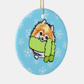 Pommeren Laat het sneeuwen Keramisch Ornament (Rechts)