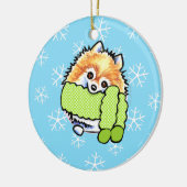 Pommeren Laat het sneeuwen Keramisch Ornament (Links)