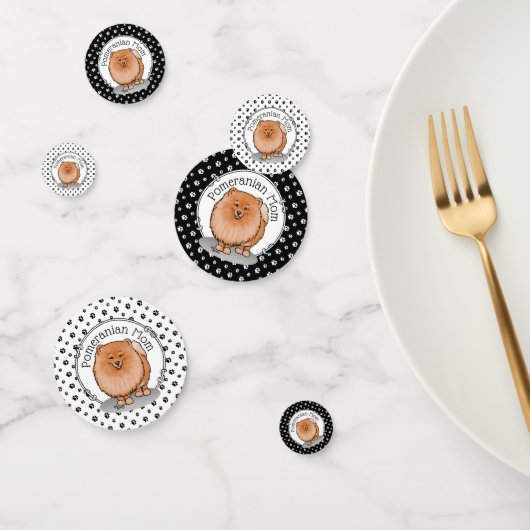 Pommeren mama Pom Mam (oranje rood) Cute Dog Mam Confetti (Groep)