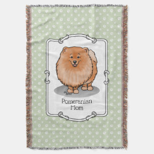 Pommeren mama Pom Mam (oranje rood) Cute Dog Mam Deken