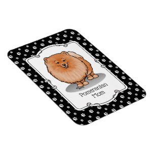 Pommeren mama Pom Mam (oranje rood) Cute Dog Mam Magneet