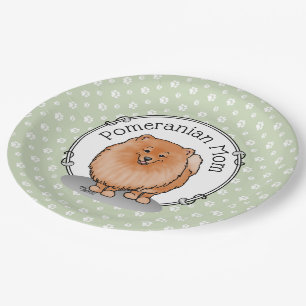 Pommeren mama Pom Mam (oranje rood) Cute Dog Mam Papieren Bordje