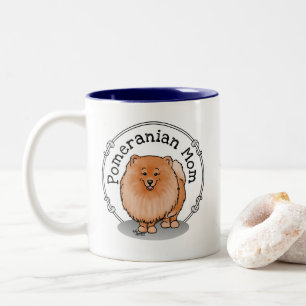 Pommeren mama Pom Mam (oranje rood) Cute Dog Mam Tweekleurige Koffiemok